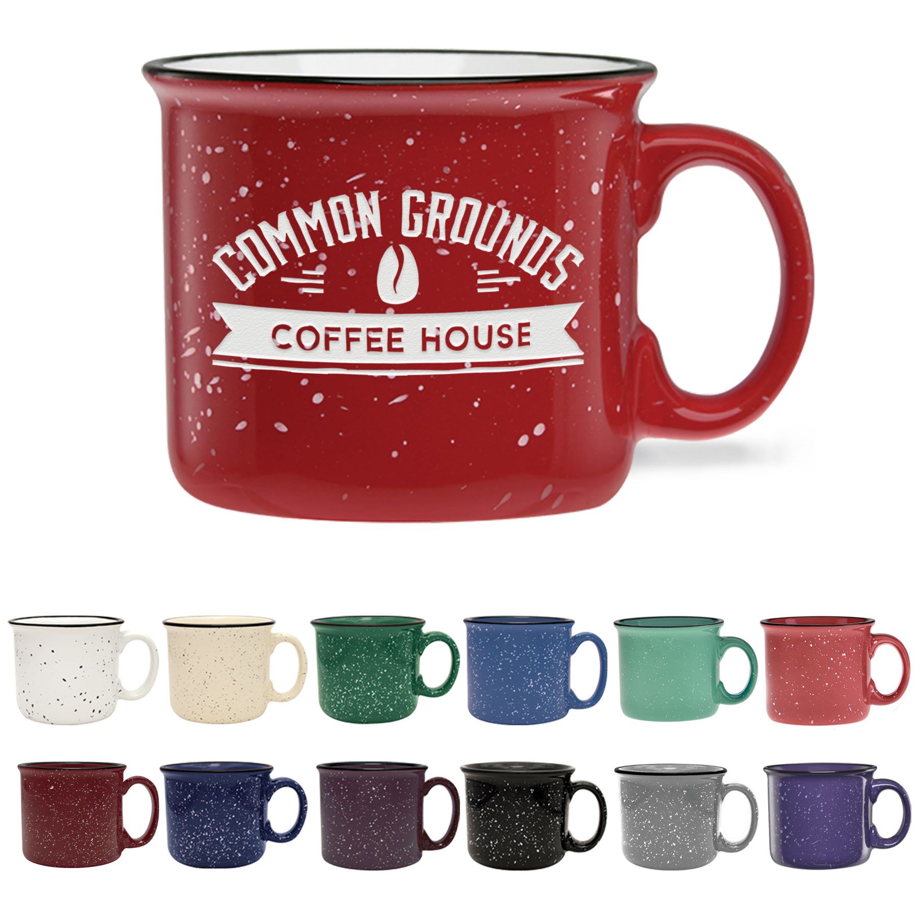 The Camper 14oz Ceramic Mug (Etched Imprint) -  3.5" H x 4" Diameter